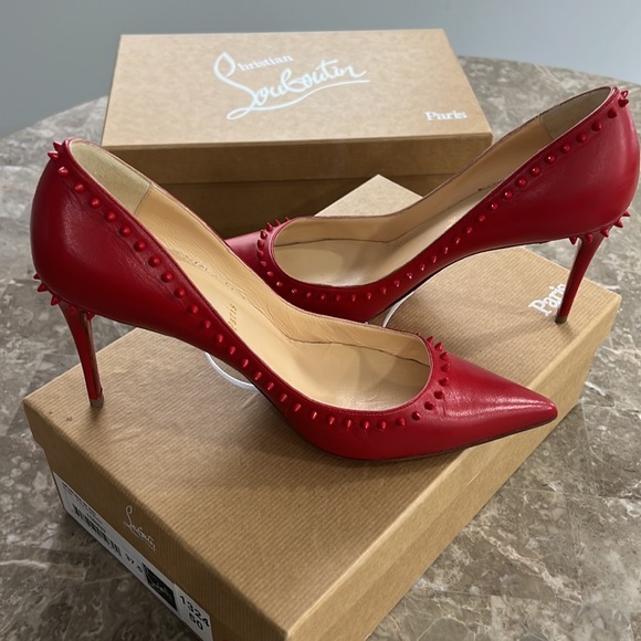 AUTHENTIC EXCELLENT CONDITION CHRISTIAN LOUBOUTIN ANJALINA 85 RED PUMP - Picture 5 of 7